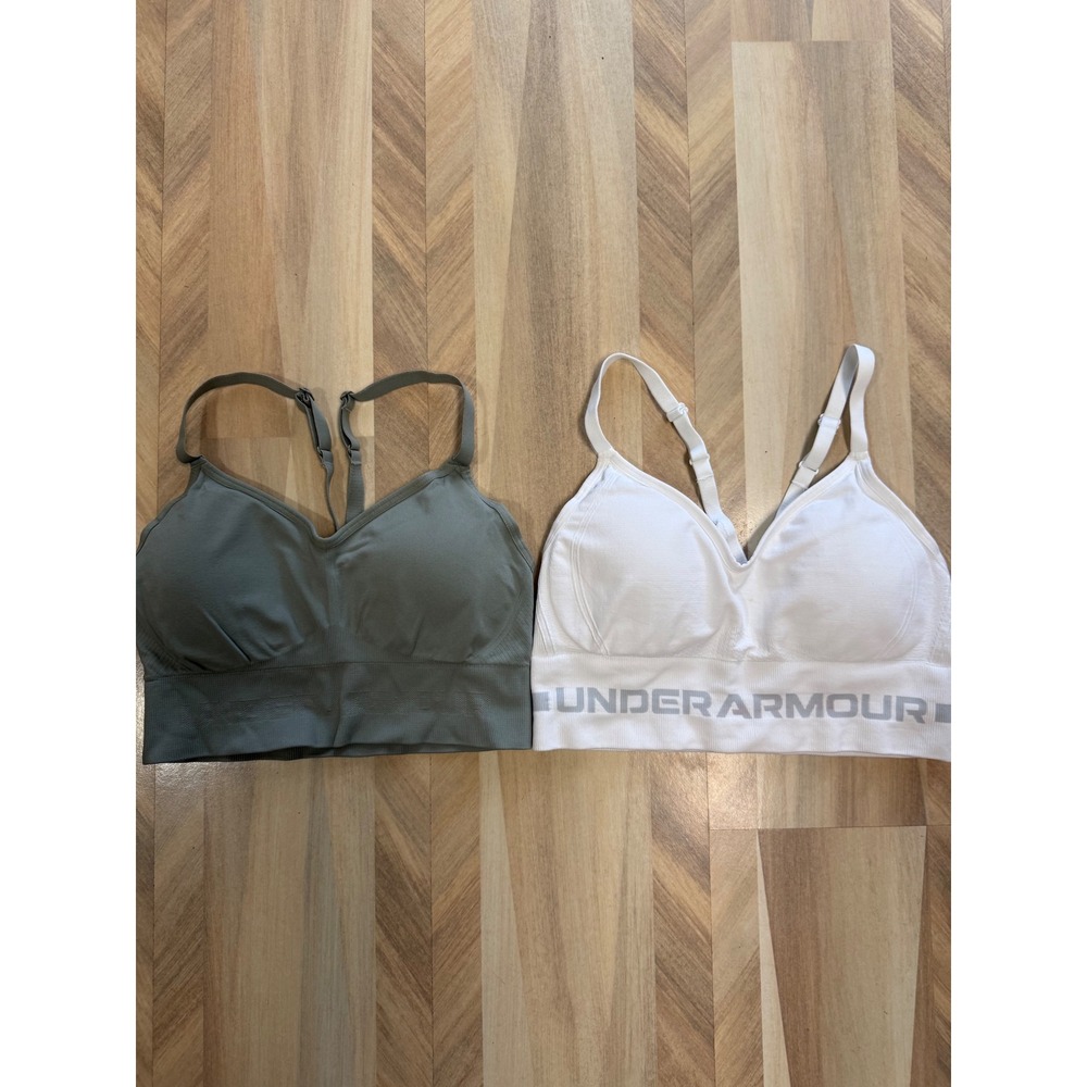 Under Armour Women's Compression Sports Bra Tank Top Green and‎ White SM